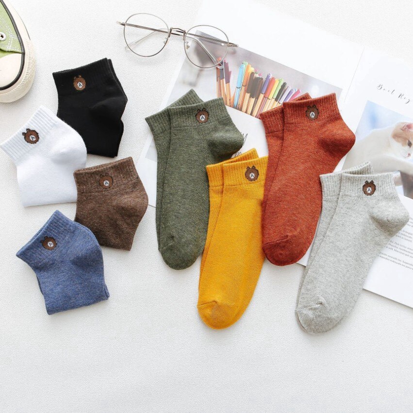 Vớ cotton mềm mại thoáng khí nhiều màu sắc thời trang Hàn Quốc 2020