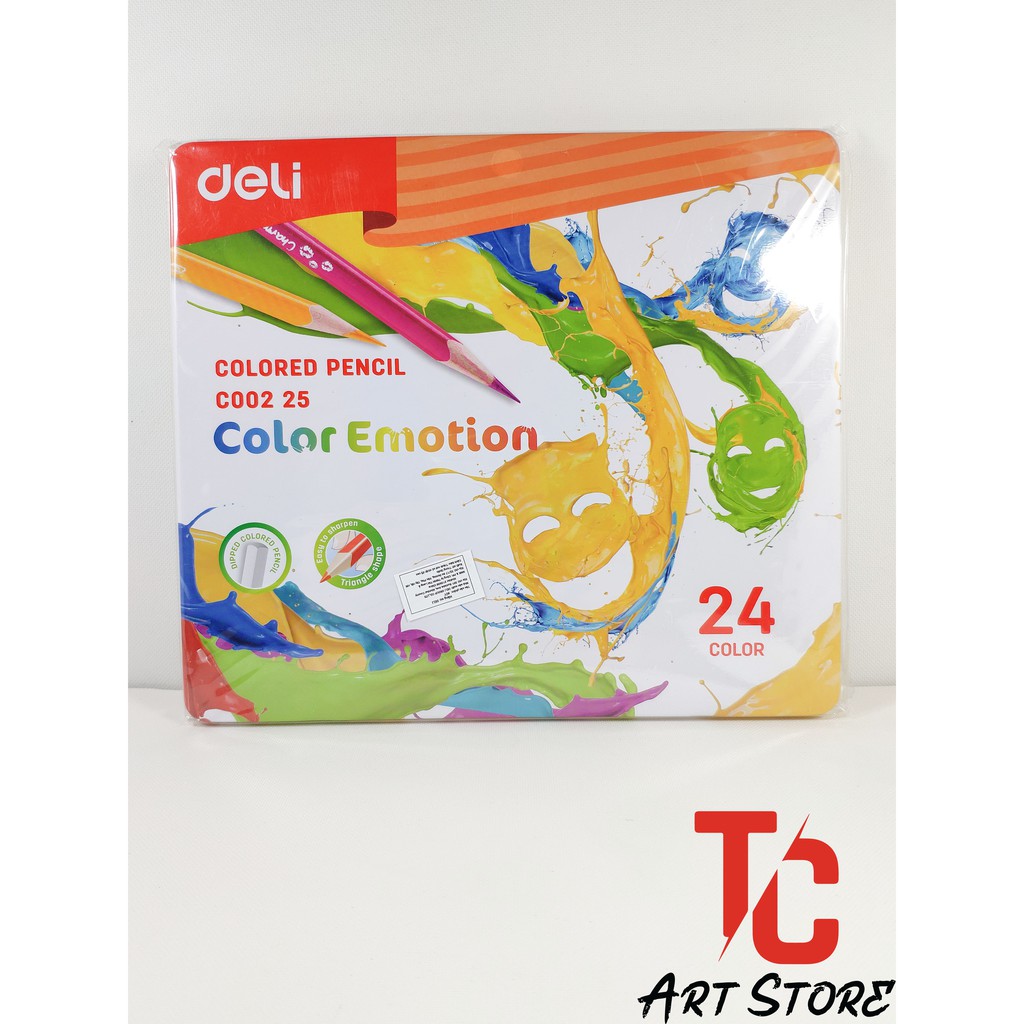 Chì màu DELI - DELI COLOR EMOTION 12/24/36 Màu- Hộp Sắt