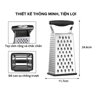 Dụng Cụ Bào Rau Củ 4 Mặt Benchusch - Cắt Lát, Bào Sơi To, Bào Sơi Nhỏ, Nạo Rau Củ Quả Đa Năng Bằng Inox
