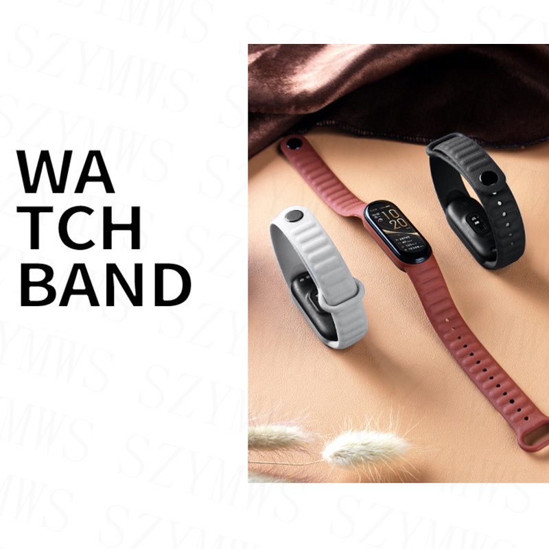 Dây Đeo Thay Thế Chất Liệu Silicon Màu Trơn Cho Xiaomi Mi Band 5 6 7 Mi Band 7 6 5