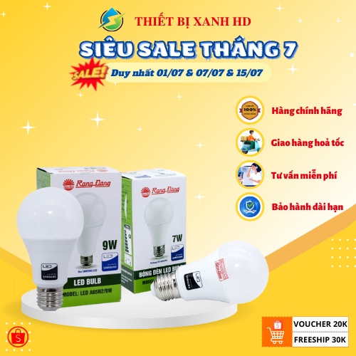 Bóng đèn LED Rạng Đông 3W - 5W - 7W - 12W - 15W - 20 W - 30W, ChipLED SAMSUNG Bảo Hành 2 Năm