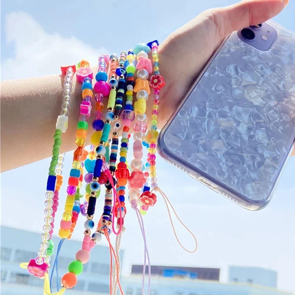 Dây đeo điện thoại MMULCK dạng chuỗi hạt cười nhiều màu sắc chống thất lạc cho nữ