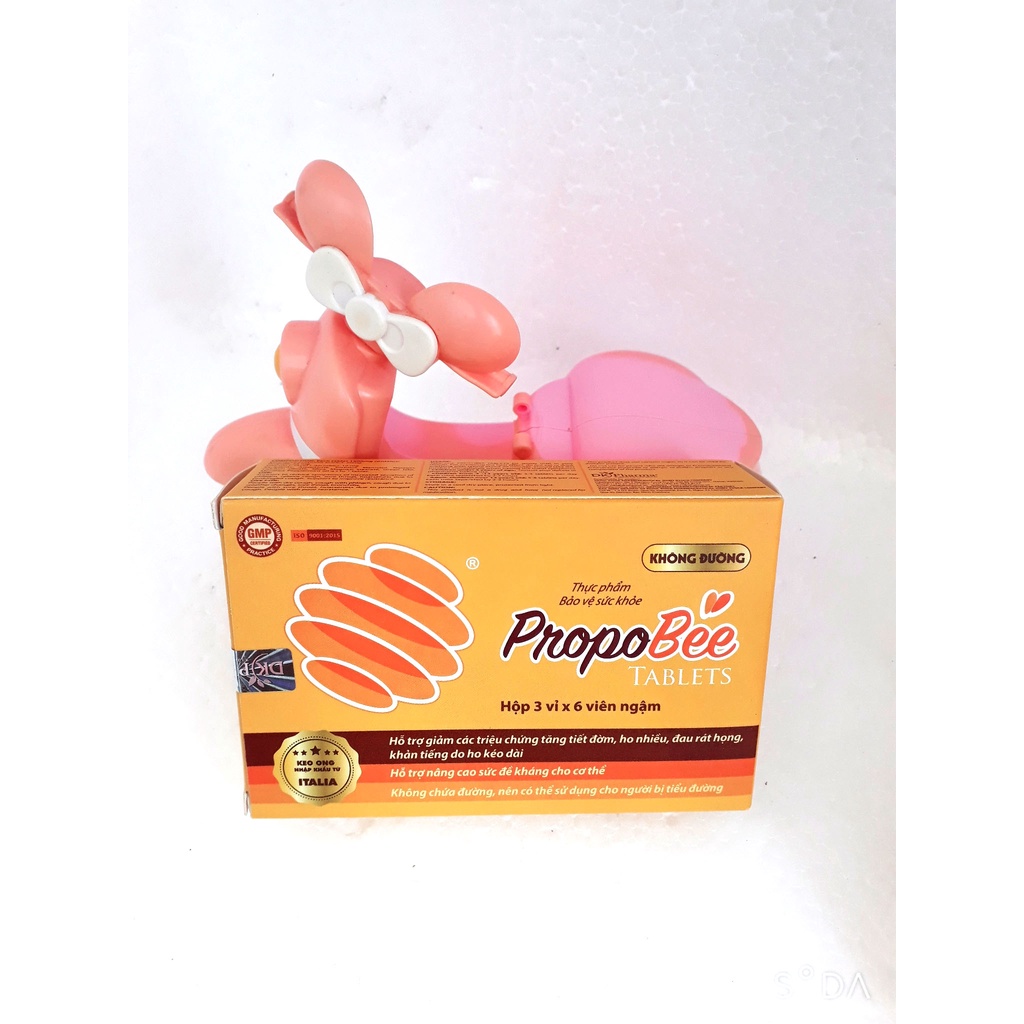 Viên ngậm keo ong PropoBee, hỗ trợ giảm ho, giảm đau rát họng, khản tiếng do ho kéo dài; giảm triệu chứng tăng tiết đờm