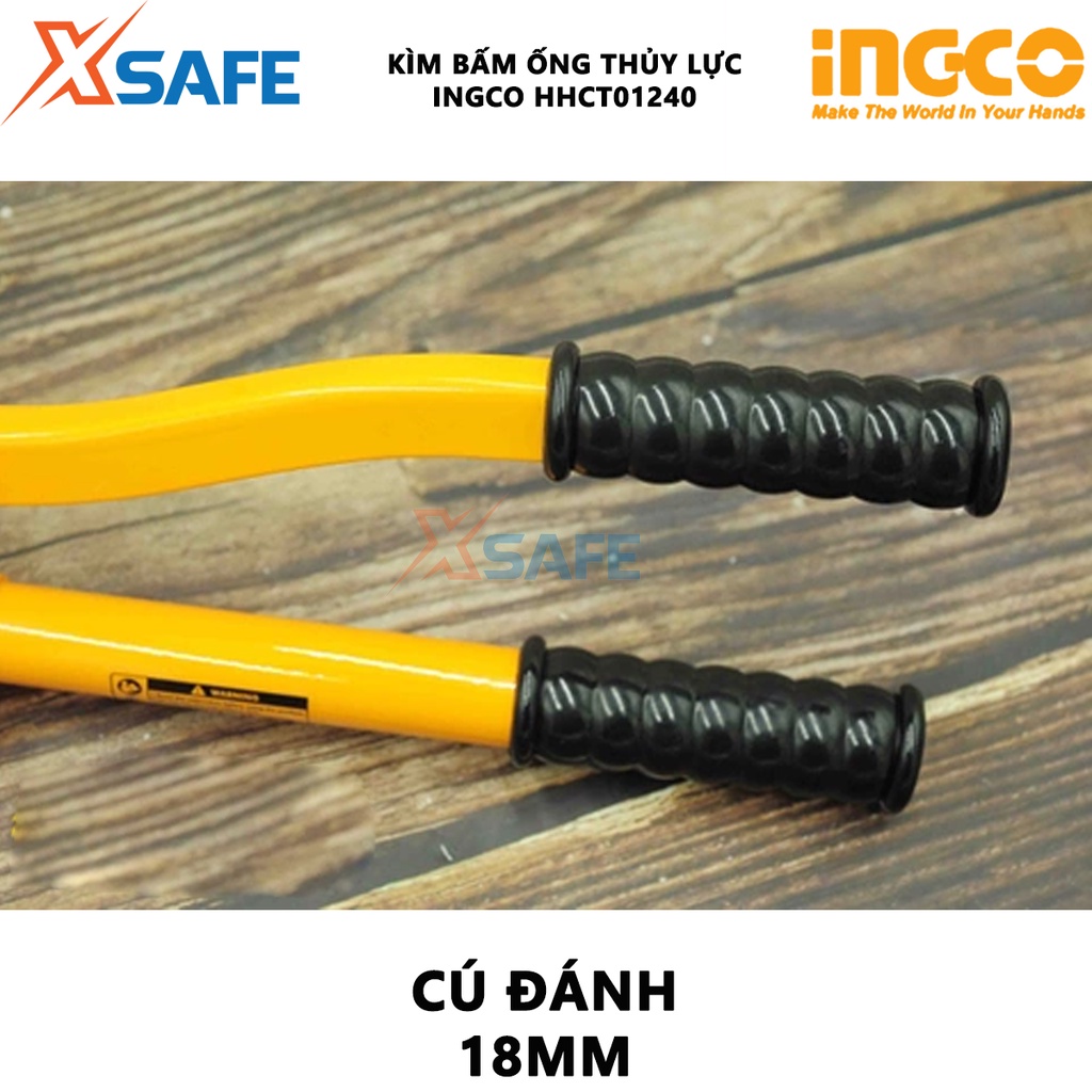 Kìm uốn ống thủy lực INGCO HHCT01240 Kềm ép cốt thủy lực thiết kế nhỏ gọn dùng ép, bấm chặt đầu cos dính với dây cáp