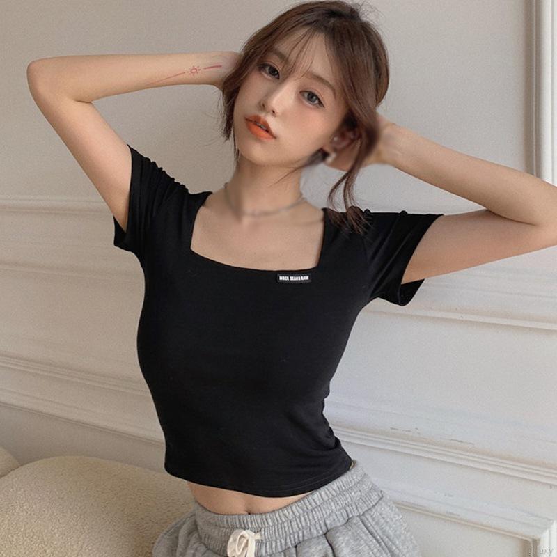 Áo Thun Lửng Tay Ngắn Thời Trang Dành Cho Nữ