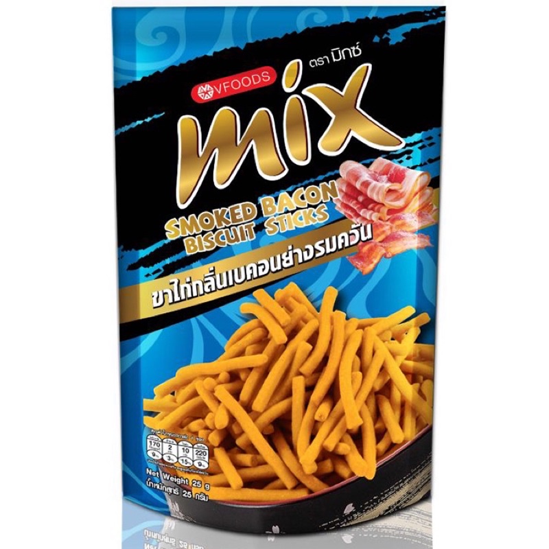 Combo 10 Snack Tăm Thái Mix Vfoods Vị Thịt Xông Khói 60gr