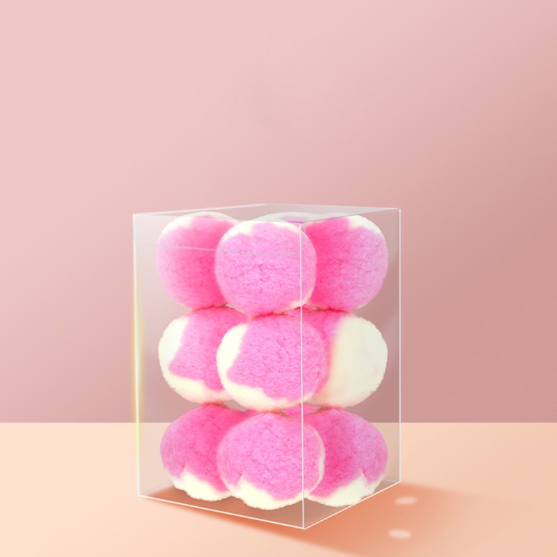 Set 12 Quả Cầu Lông Xù Mềm Đồ Chơi Cho Mèo