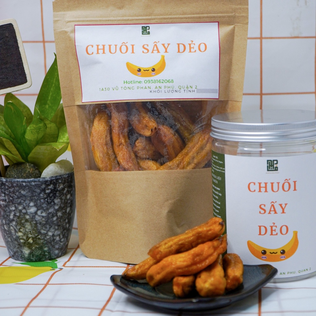 Chuối sấy dẻo- Hương vị tự nhiên, độ ngọt vừa phải- Dẻo dai ngon miệng