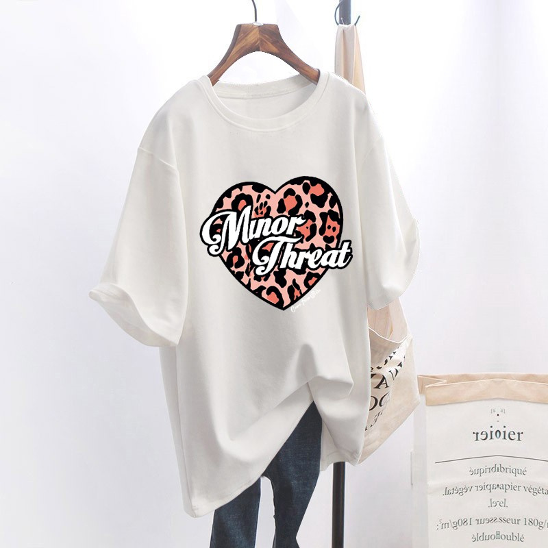 NRVP Áo thun tay ngắn dáng rộng họa tiết độc đáo phong cách Hàn Quốc thời trang mùa hè 2021 dành cho nữ