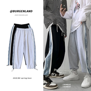 Quần dài dáng rộng phong cách thể thao chất liệu cotton thời trang 2020 cho nam