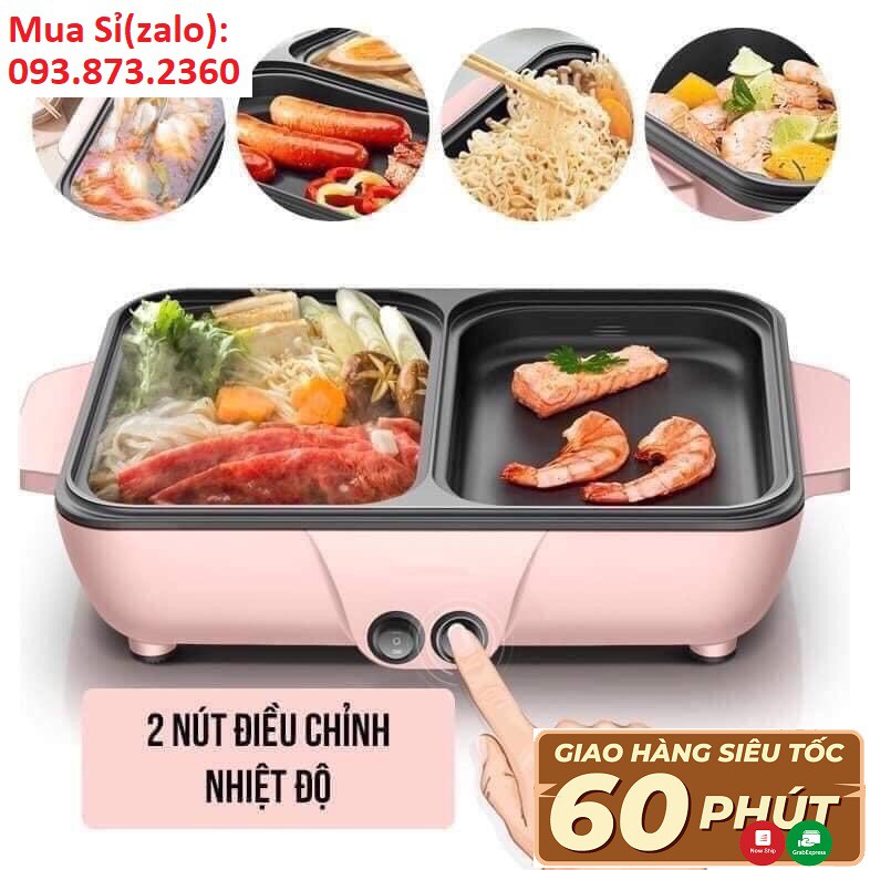  Nồi Lẩu Kiêm Nướng 🥘 2in1 Mini Hàn Quốc🥘 Bếp Lẩu Nướng Đa Năng Cao Cấp