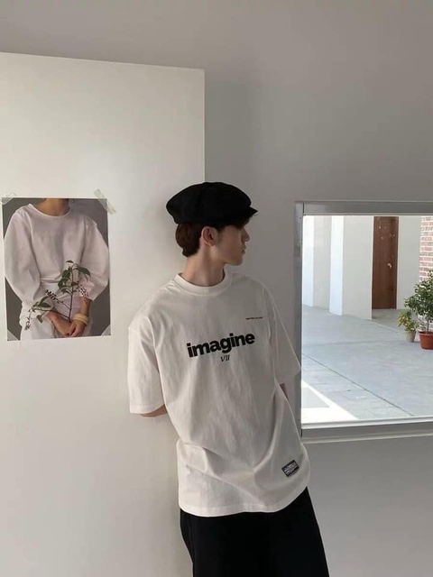 Áo Thun Tay Lỡ Unisex Nam Nữ Form Rộng Imagine