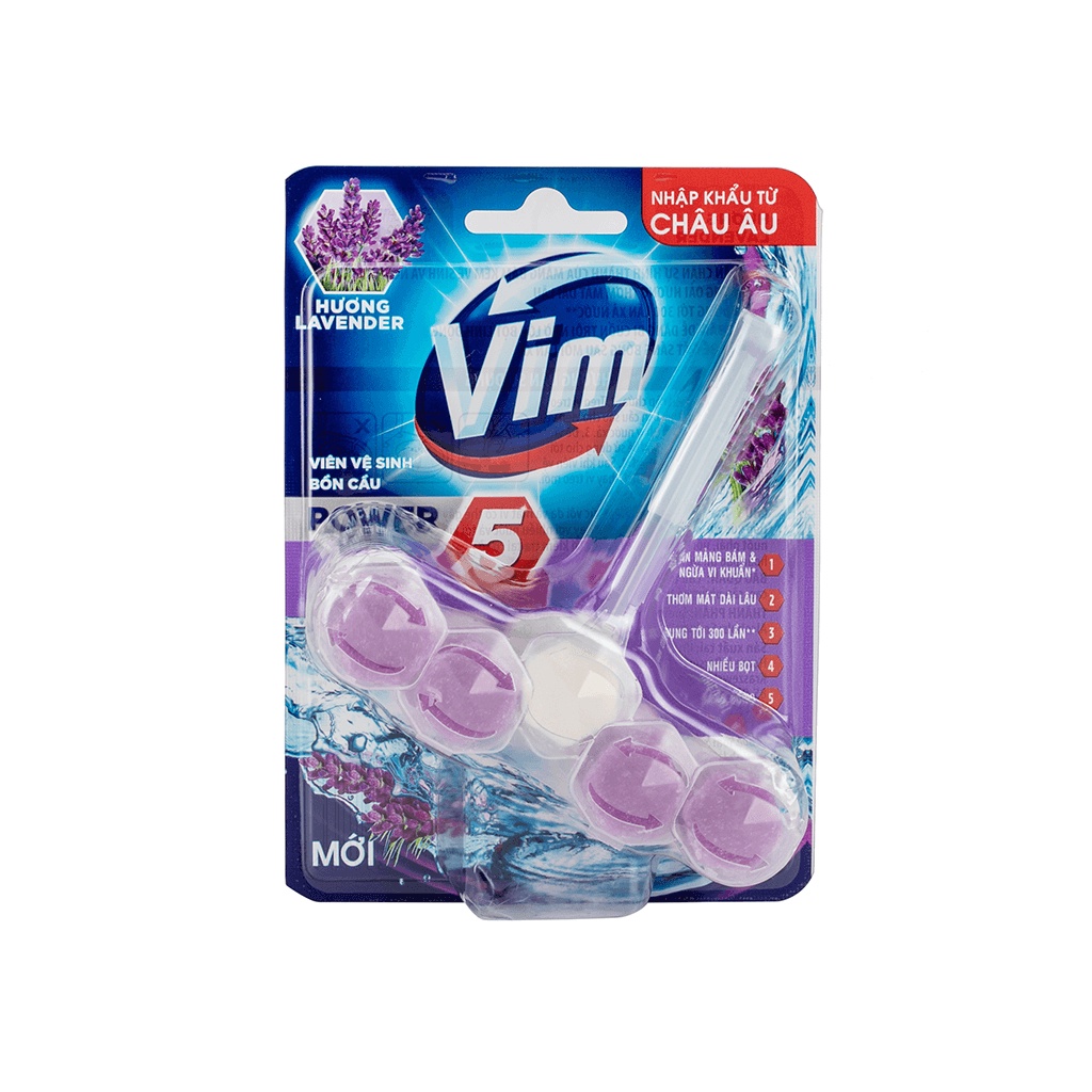 Viên Treo Bồn Cầu VIM POWER 5  Hương Biển Xanh 55g Sạch Khuẩn Thơm Mát