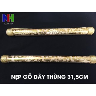 Nẹp gỗ dây thừng treo tranh/lịch 31cm