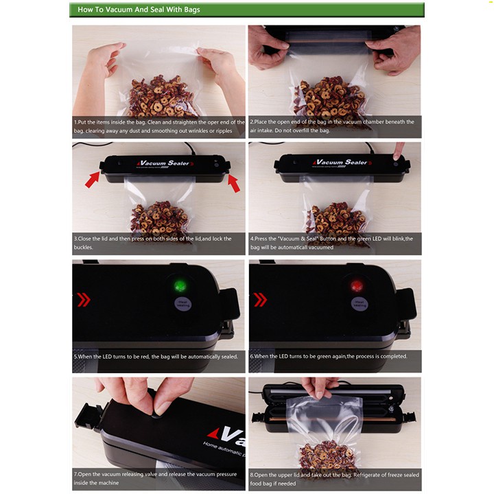 Máy hút chân không thực phẩm Vacuum Sealer  dùng cho gia đình hút siêu khỏe hết khí