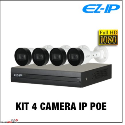 Bộ Kit 4 Camera Wifi EZ-IP Thân ngoài trời NVR1B04HC-4P/E/4-B1B20 hoặc Dome bán cầu trong nhà NVR1B04HC-4P