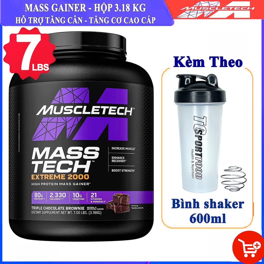 Sữa tăng cân MASS TECH EXTREME 2000 của MuscleTech hỗ trợ tăng cân tăng cơ nạc cao cấp - Phân phối chính thức