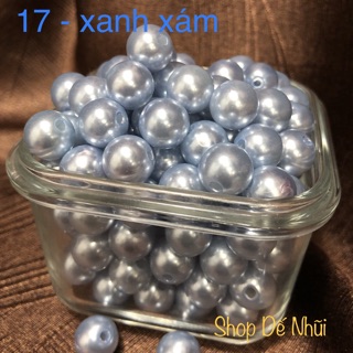 30 Hạt Trai Nhựa Tròn 12mm (Nhóm Màu Xanh)