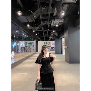 Sét váy cổ sen cúc Ngọc+ chân váy(bigsize 55-90kg)