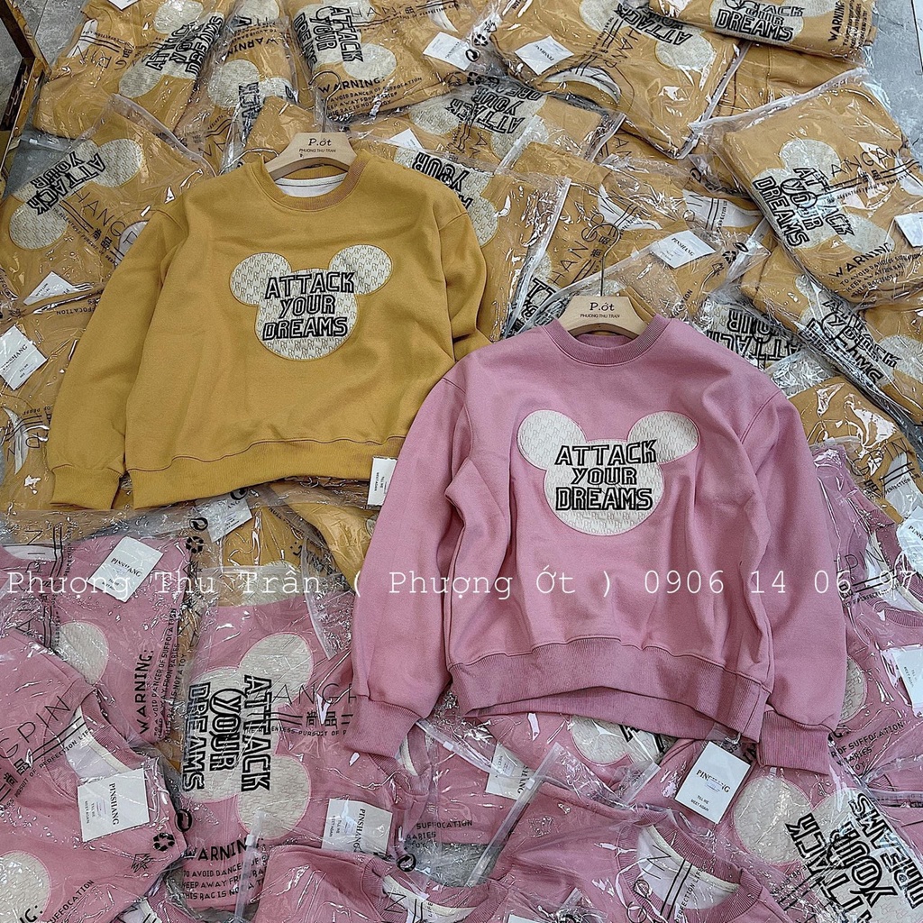 Áo nỉ thêu hình mickey siêu xinh
