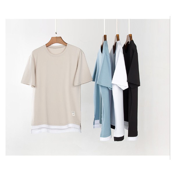 Áo thun layer 3 xẻ tà nam nữ shop FOX