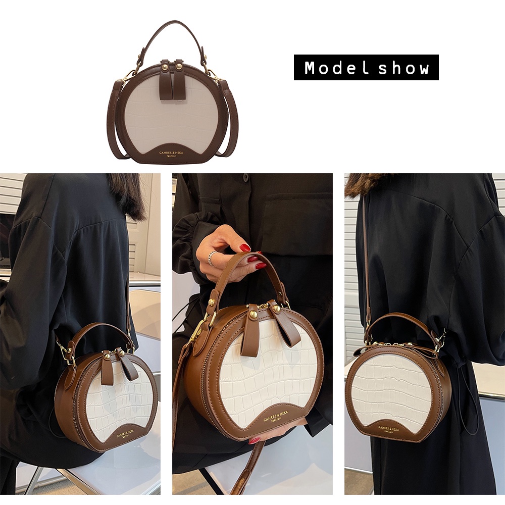 Túi xách nữ đeo chéo tròn đẹp phong hàn quốc giá rẻ sang trọng cao cấp thời trang đi tiệc đi chơi thiết kế độc đáo