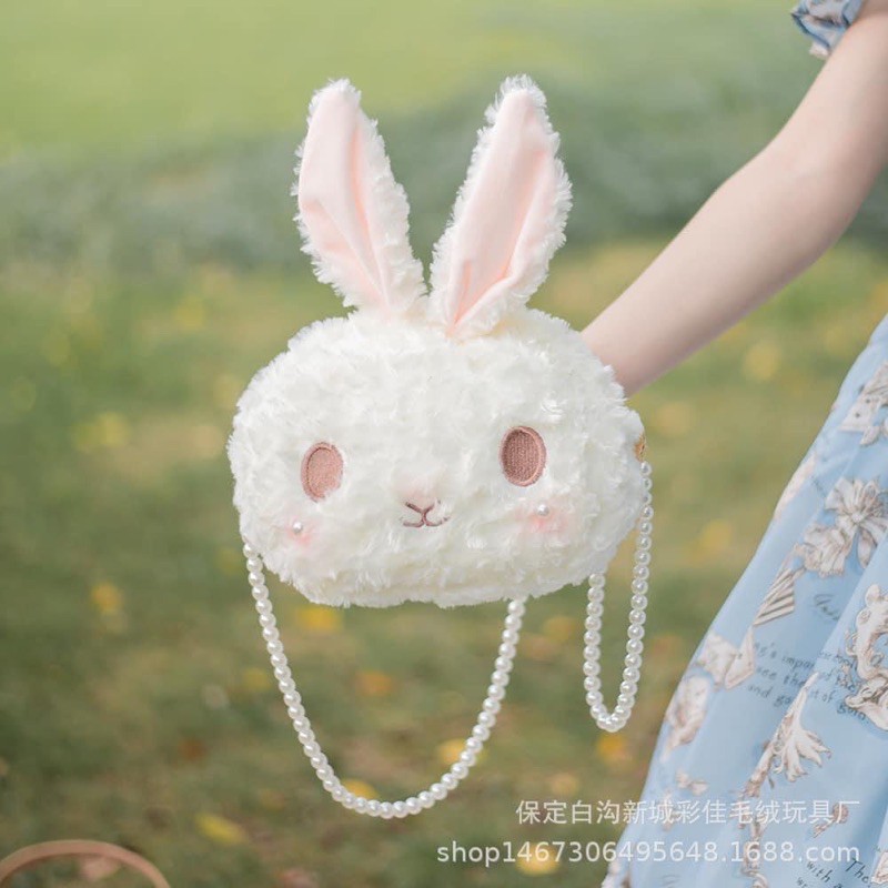 Túi thỏ bông lolita dây ngọc
