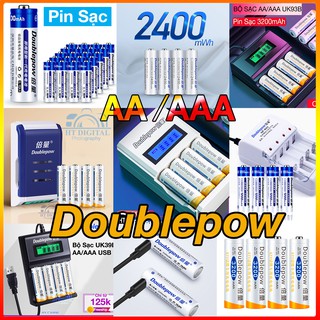 Bộ Pin Sạc AA / AAA Doublepow (Hàng Chính Hãng) Pin sạc micro, đồng hồ, remote, chơi trẻ em
