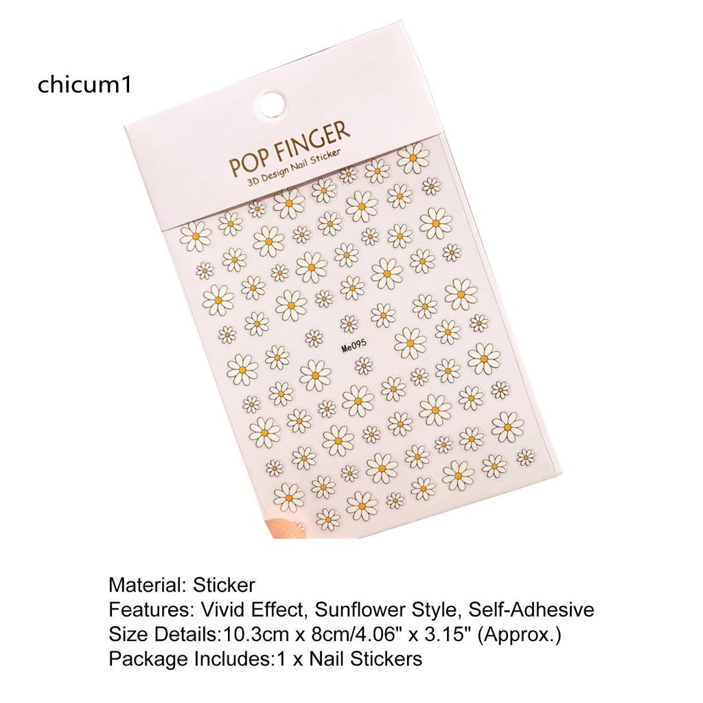 Nhãn Dán Trang Trí Móng Tay Họa Tiết Hoa Hướng Dương Thời Trang Dành Cho Nữ