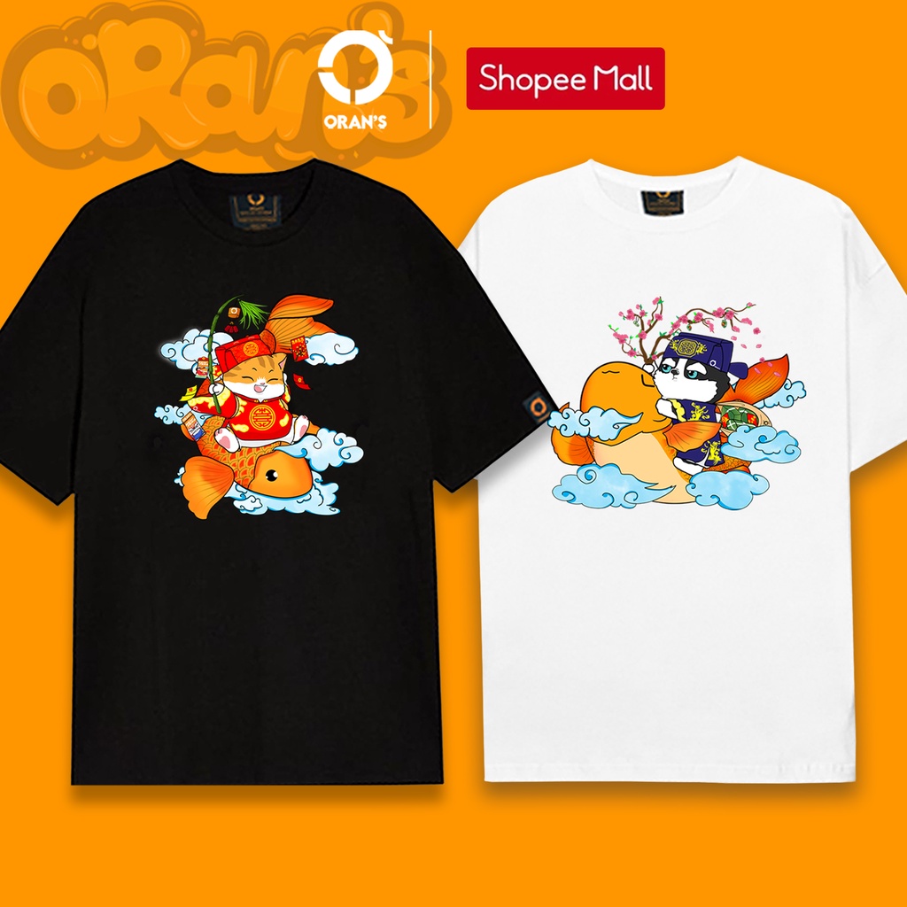 Áo thun đôi táo quân về trời ORAN’S tay lỡ Oversize chất Cotton 4C Tee 2022