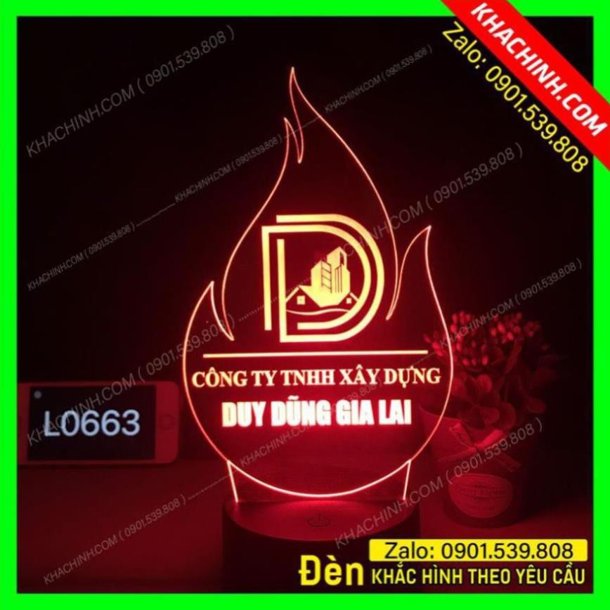 Đèn trang trí khắc hình Logo Công Ty, Doanh Nghiệp, Nhận Dạng Thương Thiệu Mẫu L0663 -B Nhận làm theo yêu cầu