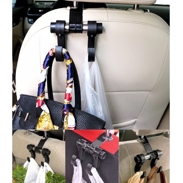 Móc Nhựa Treo Đồ Gắn Sau Ghế Xe Hơi Xoay 360 Độ Chịu Tải 20kg