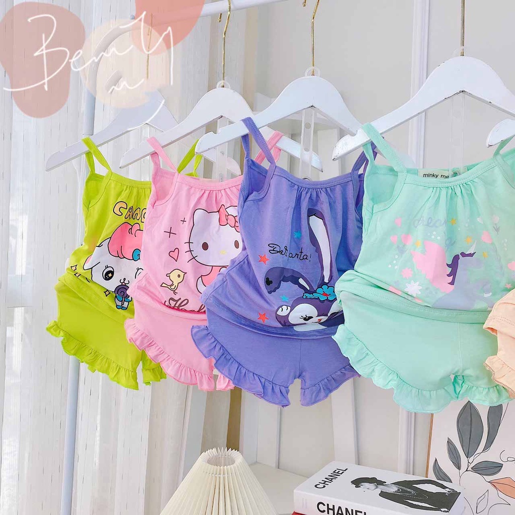 [MẪU HÈ] BỘ HAI DÂY HỌA TIẾT HELLO KITTY CHẤT COTTON SIÊU ĐÁNG YÊU CHO BÉ 8-18KG. VIDEO THẬT, BIBO BABY SHOP