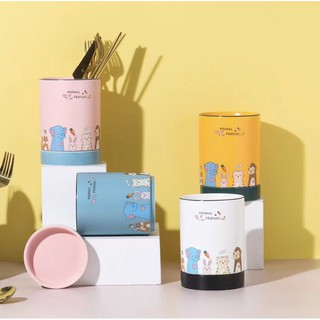Ống cắm đũa,ống đựng đũa bằng sứ dễ thương cute cao cấp