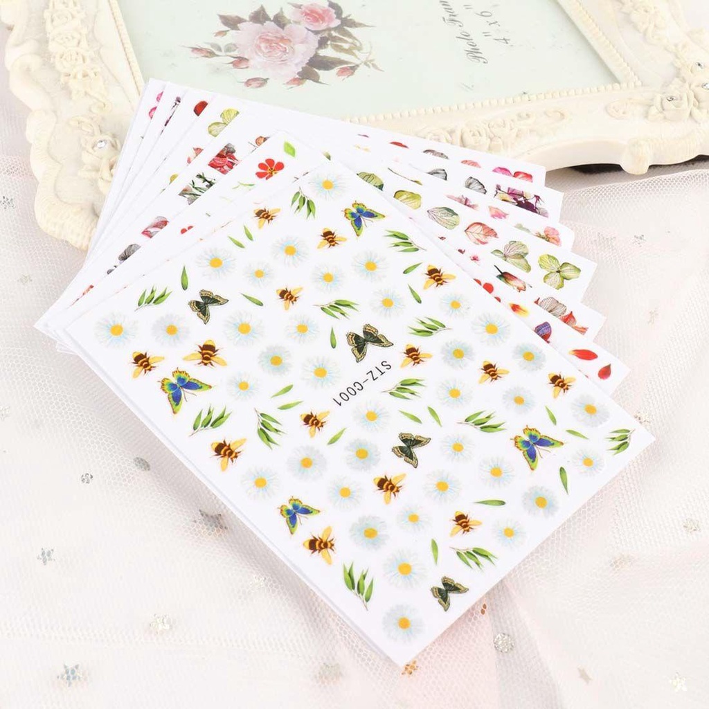 Hình Dán Móng Tay Họa Tiết Hoa Holographic Thời Trang