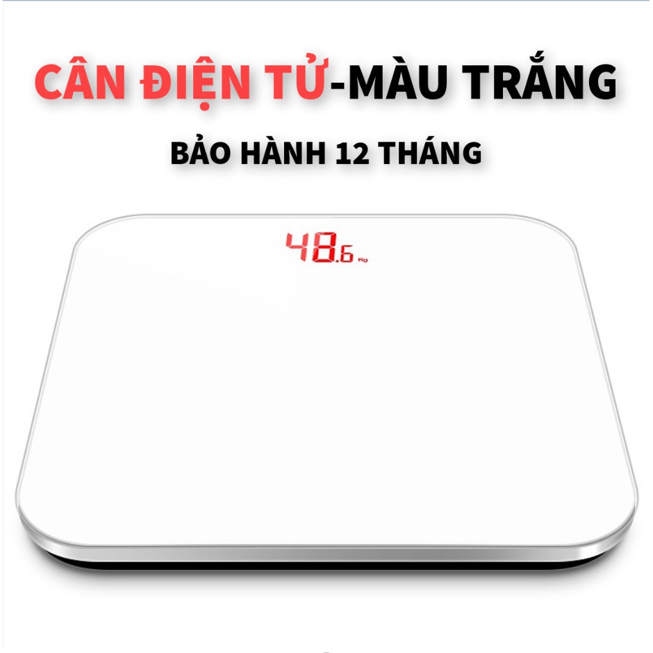 Cân điện tử sức khỏe sạc USB Màn Hình LCD Mặt Kính Chịu Lực Tải Trọng 180kg (Tặng kèm 01 thước dây) THEO DÕI CHUẨN XÁC