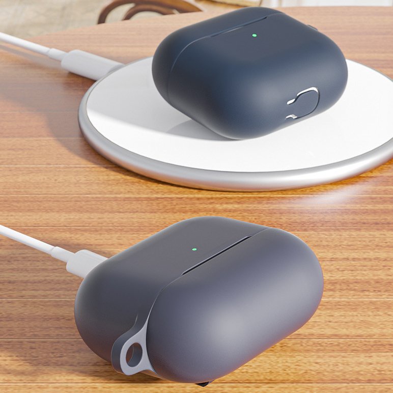 Bao da tai nghe airpods pro HOLOCOM V02 - Case silicon bảo vệ airpod pro kèm móc khóa - Chống va đạp - Chống trầy xước