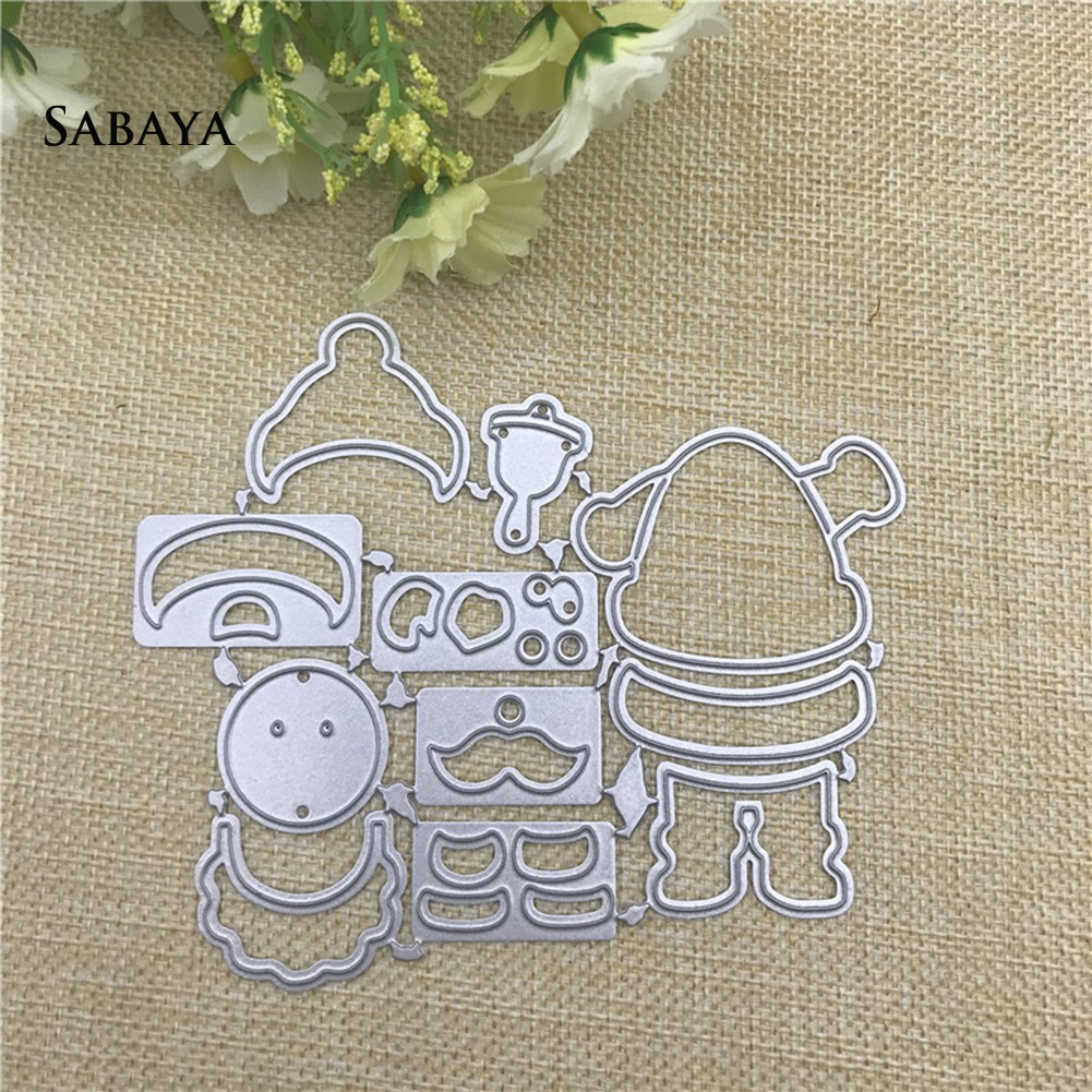 Khuôn cắt giấy làm từ kim loại hình ông già noel trang trí sổ thủ công