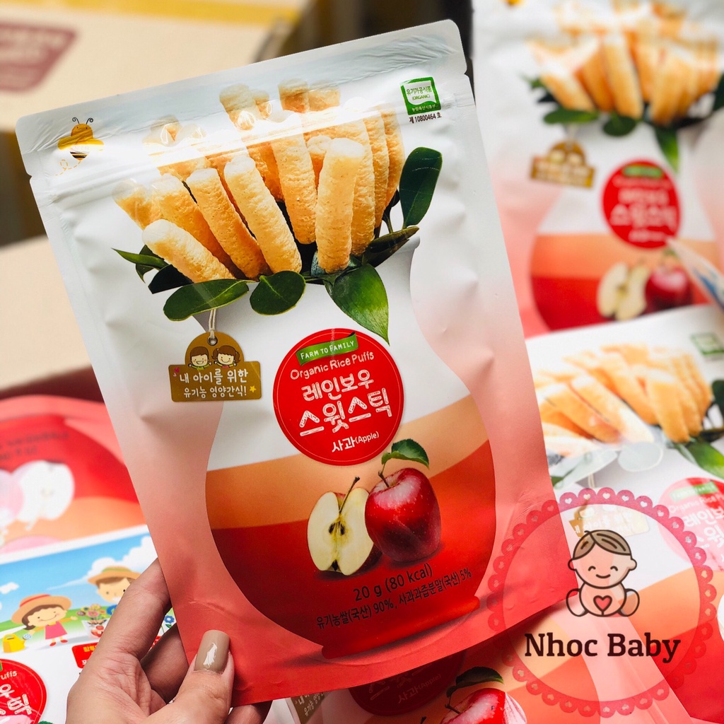 Farm to Baby | Bánh gạo lứt hữu cơ dạng que cho bé 6m+ túi zip 20g