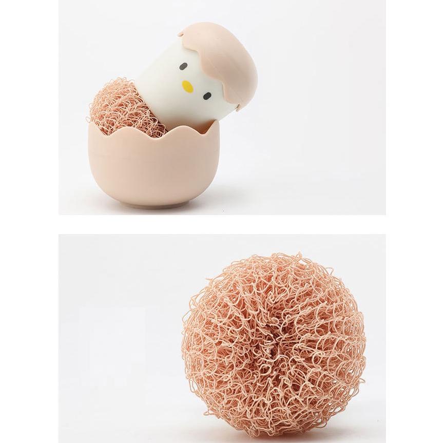 Mút rửa chén bằng cước có tay cầm hình quả trứng dễ thương