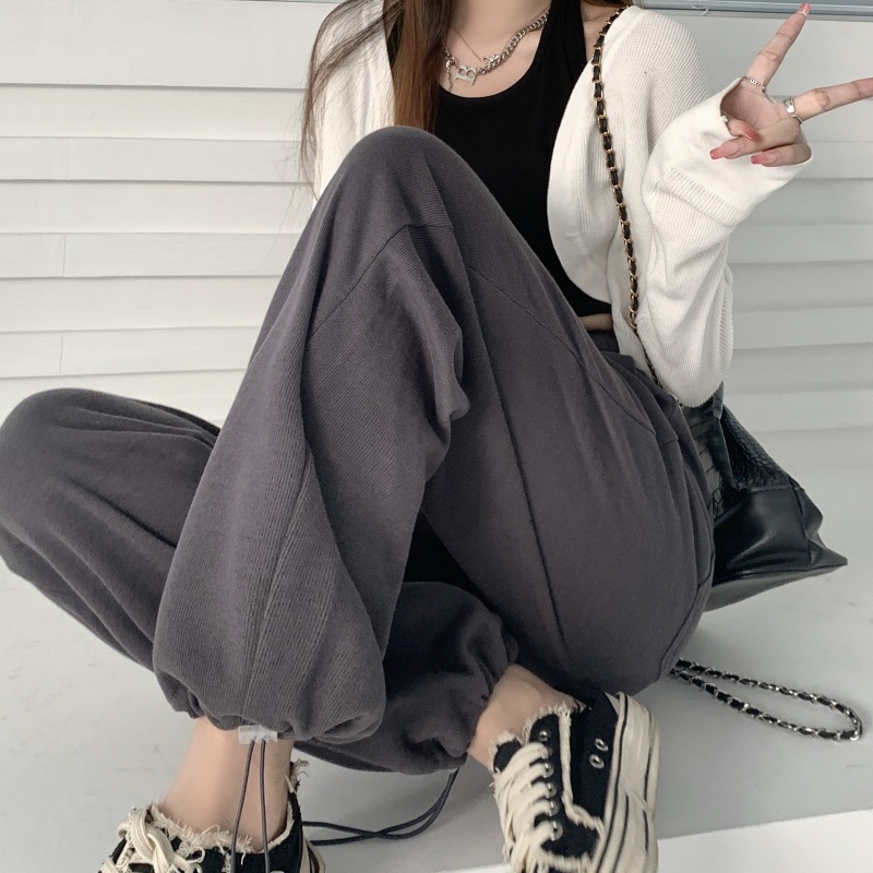 Quần dài ống rộng suông phong cách thể thao thời trang thường ngày dành cho nữ