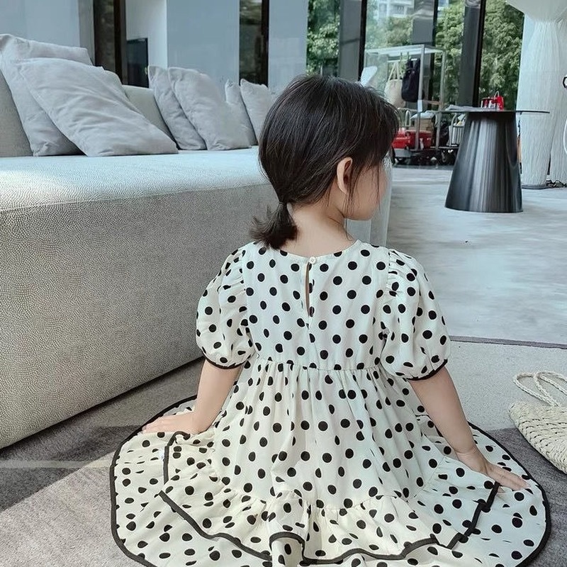 Đầm Công Chúa Họa Tiết Chấm Bi Thiết Kế Mới Thời Trang Mùa Xuân Hè Dành Cho Bé Gái