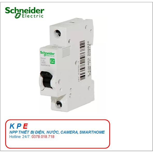 Schneider MCB CB tép 1P cầu dao 1 pha 6A 10A 16A 20A 25A 32A 40A 50A 63 4.5kA Áp tô mát tép, át tép, aptoma - KPE ELECTR