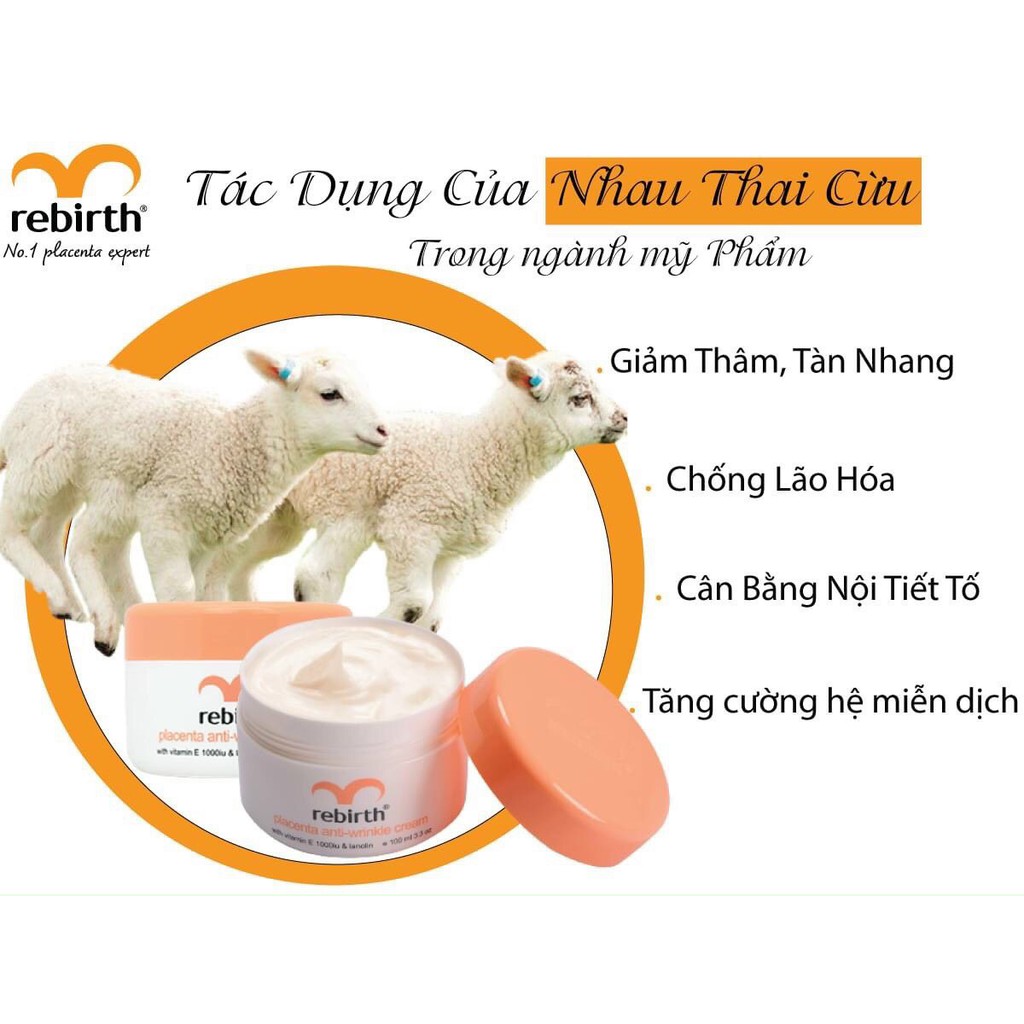 Kem Dưỡng Ẩm Chống Nhăn Và Lão Hóa Da Rebirth Placenta & Vitamin E (100ml) [Nhập Khẩu Chính Hãng]