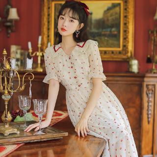 Đầm Voan Ngắn Tay Cổ Búp Bê Xinh Xắn Dành Cho Nữ 2020