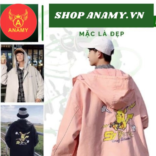 Áo Khoác Dù Chống Nắng dành cho nam nữ và cặp đôi Có 3 Màu PIKa Chiến , Unisex Form Rộng Jacket Ulzzang