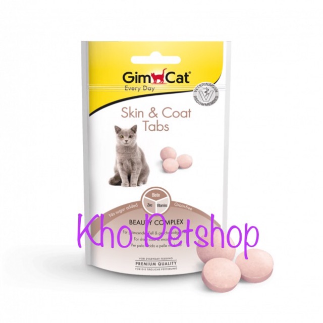 Gimcat Skin &amp; Coat Tabs - Viên nhai hỗ trợ da lông cho mèo