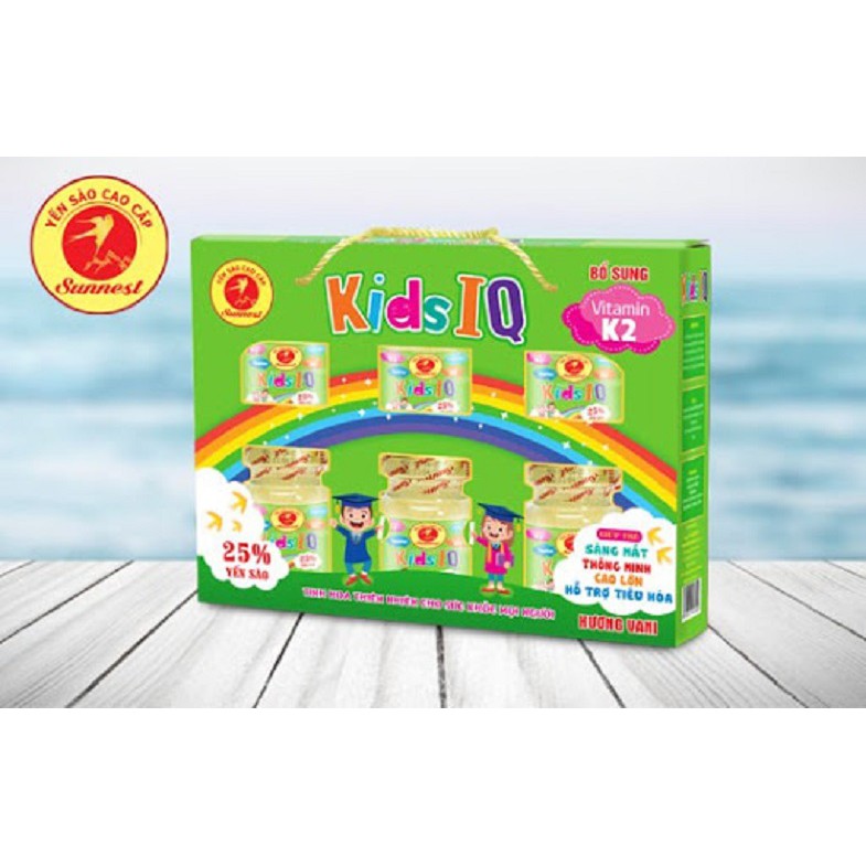 Lốc 6 hủ yến xào cao cấp chuyên dùng cho bé Sunnest kid IQ 25% tổ yến cao