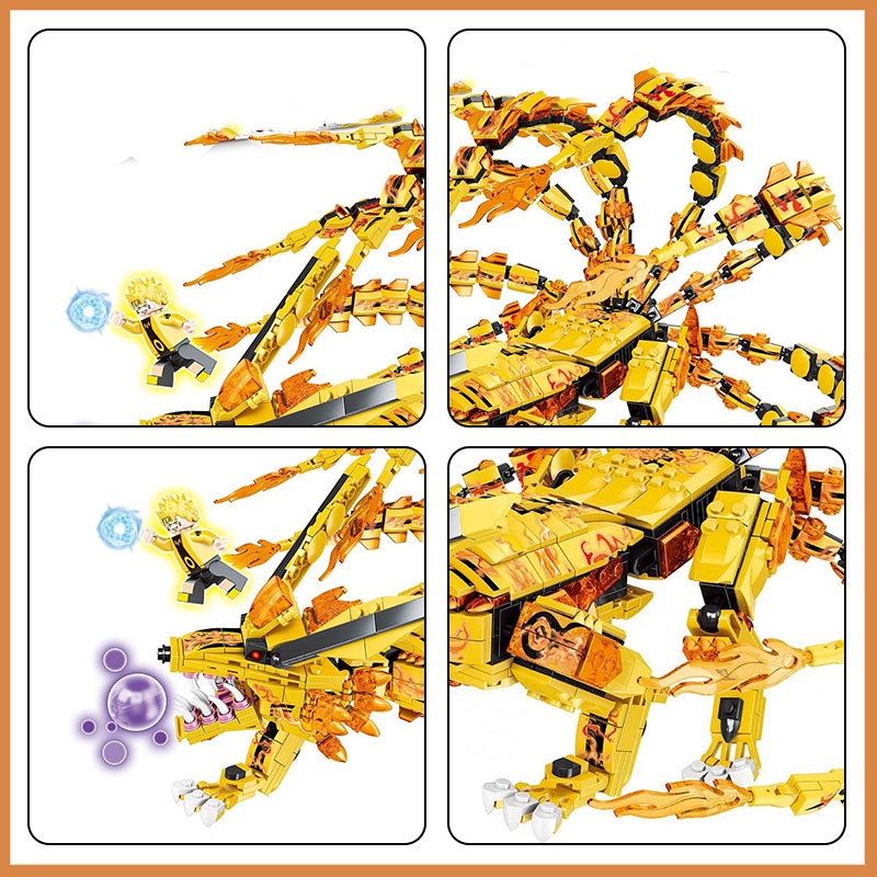 Bộ mô hình lắp ráp 1211 mảnh Sluban hình cáo chín đuôi anime Naruto phù hợp làm quà t