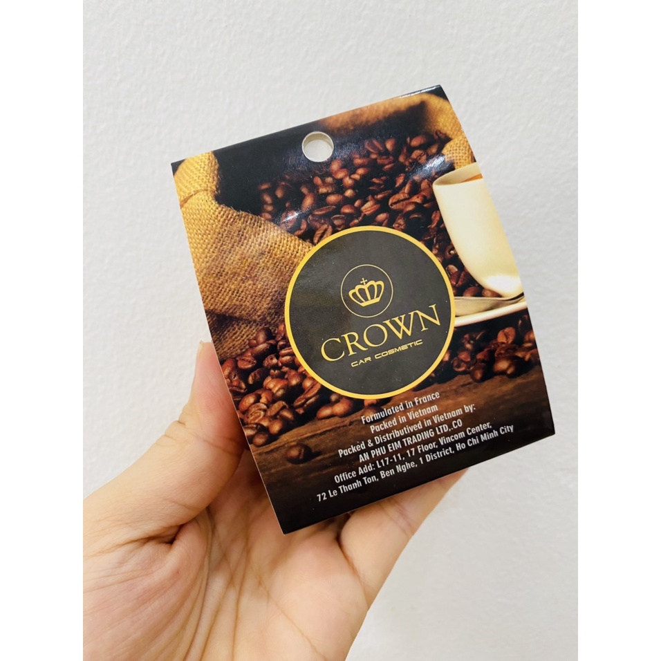Nước hoa ô tô , Sáp Thơm Crown ( Pháp)  -Khử mùi xe hơi - Hương Cafe - dung tích 35g